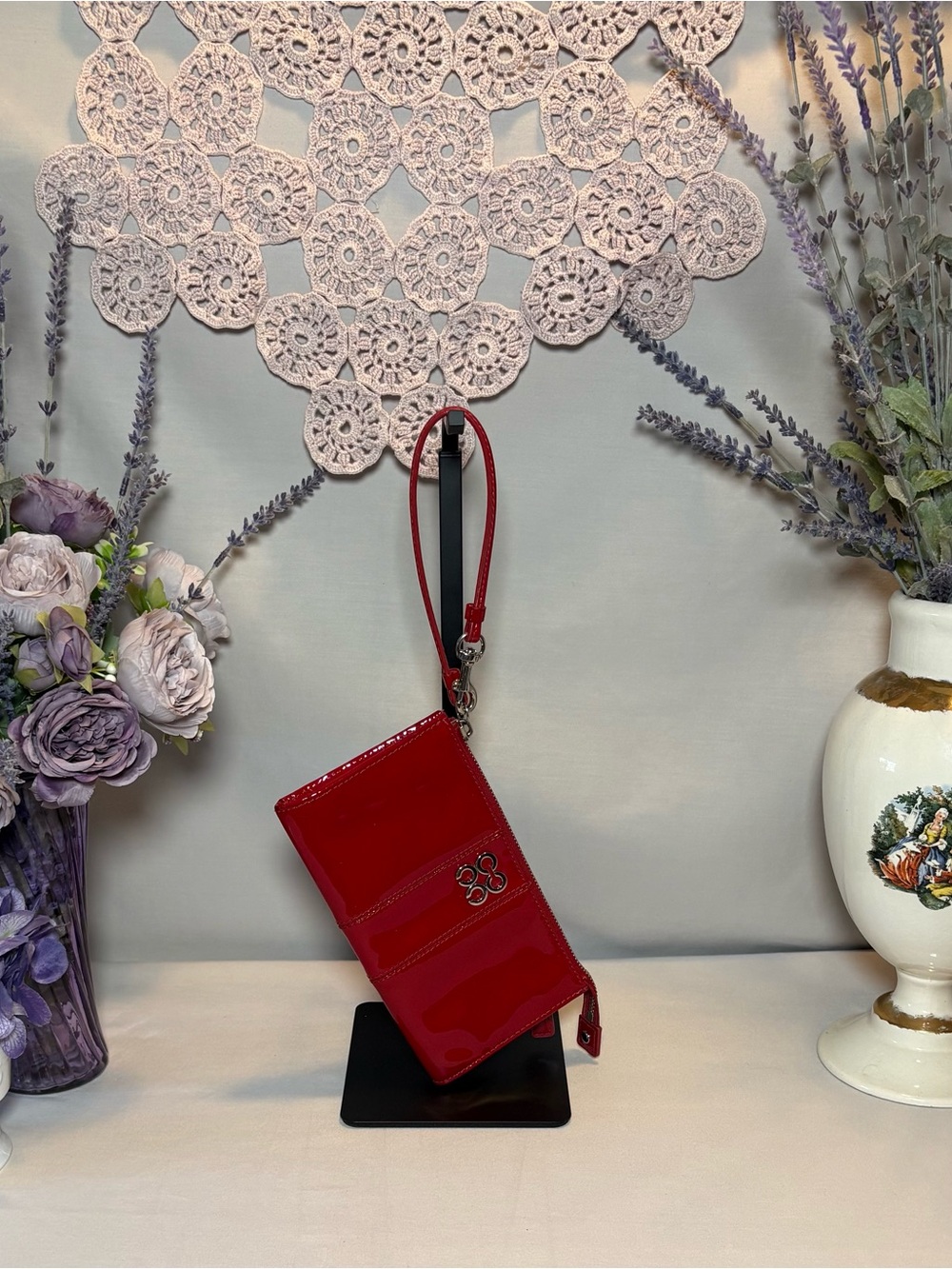 Coach Julia Red Patent Leather zip wristlet